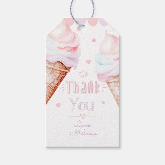 IJs verjaardagsfeestje dank u Cadeaulabel (Voorkant)