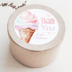 IJs verjaardagsfeestje dank u Ronde Sticker