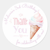 IJs verjaardagsfeestje dank u Ronde Sticker (Voorkant)
