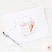 IJs verjaardagsfeestje dank u Ronde Sticker (Envelop)