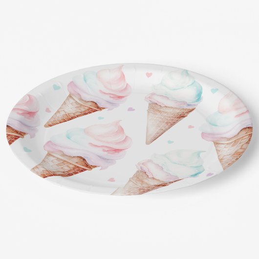 IJs verjaardagsfeestje Papieren Bordje (Gekanteld)