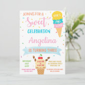 IJs verjaardagsuitnodiging Sweet party invite Kaart (Staand voorkant)