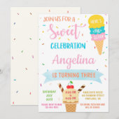 IJs verjaardagsuitnodiging Sweet party invite Kaart (Voorkant / Achterkant)