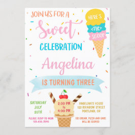 IJs verjaardagsuitnodiging Sweet party invite Kaart