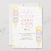 IJs verjaardagsuitnodiging, water kleur uitnodigin Kaart (Voorkant)