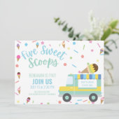 IJs Vijfde 5e Verjaardag Sibling Twins Kaart (Staand voorkant)