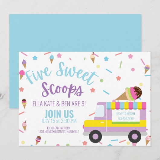 IJs Vijfde 5e verjaardag Zomer Verjaardag Kaart (Voorkant / Achterkant)