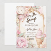 Ijs vintage blush bruidsijs kaart (Voorkant / Achterkant)