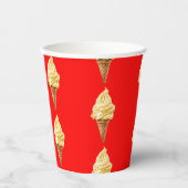Ijs Vivid rood Papieren Bekers (Voorkant)