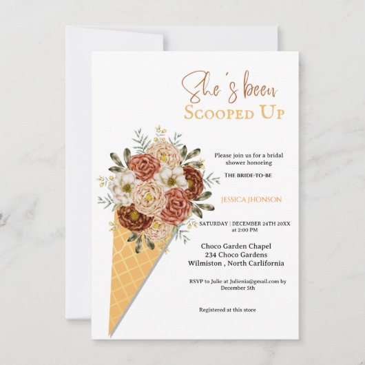 Ijs vrijgezellenfeest dat ze is opgeschept kaart (Voorkant)