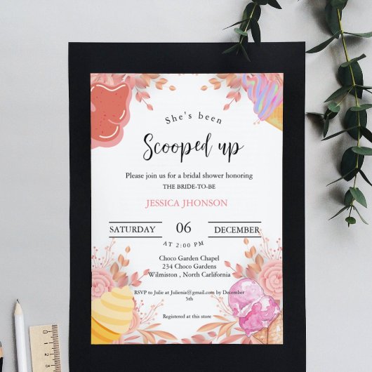 Ijs vrijgezellenfeest dat ze is opgeschept kaart