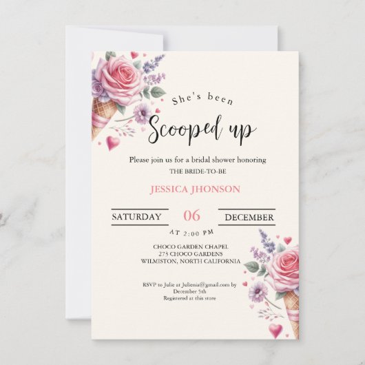 Ijs vrijgezellenfeest dat ze is opgeschept kaart (Voorkant)