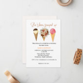 Ijs vrijgezellenfeest dat ze is opgeschept notitiekaartje (Voorkant / Achterkant in situ)