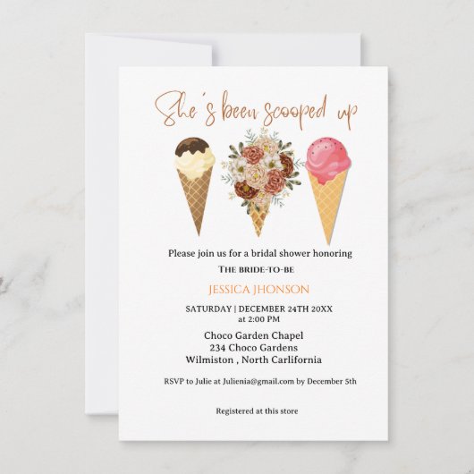 Ijs vrijgezellenfeest dat ze is opgeschept notitiekaartje (Voorkant)