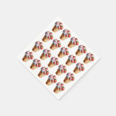 Ijs wafel kegel chocolade aardbei topping servet (Hoek)