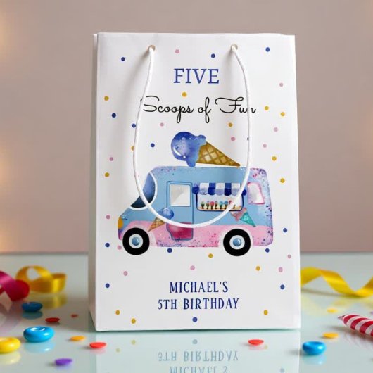 Ijs-wagen Scoops of fun kinderverjaardag Medium Cadeauzakje