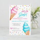 IJs wat is de scoop gender reveal party Kaart (Staand voorkant)