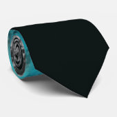 Ijs Water turquoise zilver zwart spat custom Stropdas (Opgerold)