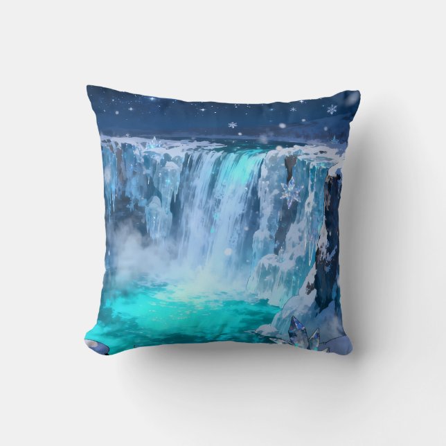 IJs waterval throw kussen (Voorkant)