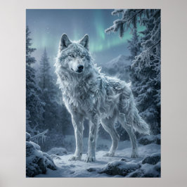Ijs Wolf Bevroren Boreale Wildernis Poster