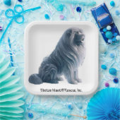 ijs zittend TibetanMastiff Papier Bord 9" sq (Feest)