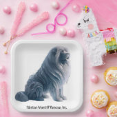 ijs zittend TibetanMastiff Papier Bord 9" sq (Feest)