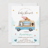 Ijsauto Sterren Hartjes Baby Shower Kaart (Voorkant)