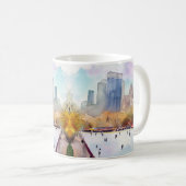 IJsbaan Central Park waterverf New York Koffiemok (Voorkant rechts)