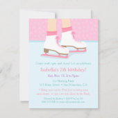 IJsbaan meisjes verjaardagsfeestje uitnodigingen (Voorkant)