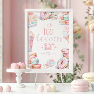 IJsbar Zoete pastel verjaardag Poster