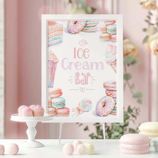 IJsbar Zoete pastel verjaardag Poster