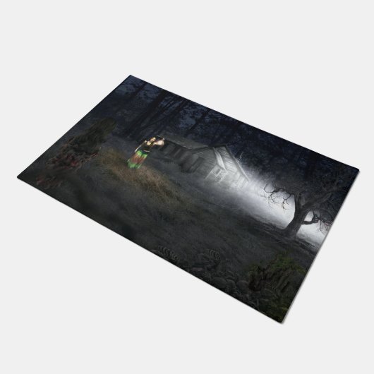 IJsbedekte pijnbomen in de Vloermat van de winter Deurmat (Schuin)