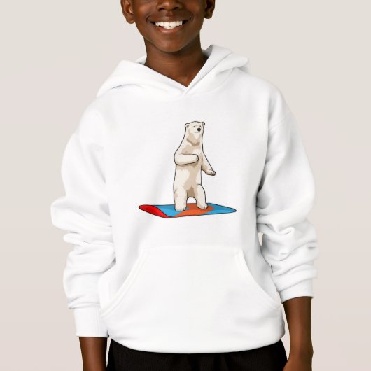 IJsbeer als snowboarder met snowboard (Voorkant)