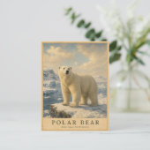 IJsbeer Arctische Kust VINTAGE Briefkaart (Staand voorkant)