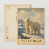 IJsbeer Arctische Kust VINTAGE Briefkaart (Voorkant / Achterkant)