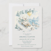 Ijsbeer babyshower uitnodiging (Voorkant)
