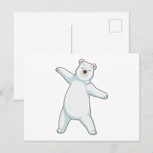 IJsbeer bij Yoga Fitness in Staande positie Briefkaart (Voorkant / Achterkant)