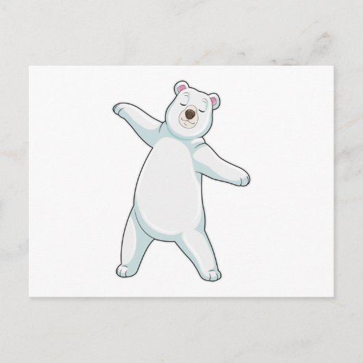 IJsbeer bij Yoga Fitness in Staande positie Briefkaart (Voorkant)