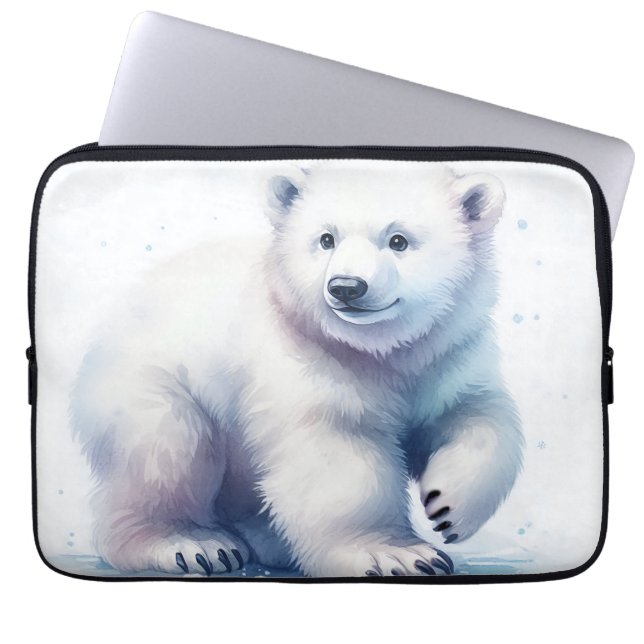 IJsbeer Cool Kalm & Onstuitbaar Laptop Sleeve (Voorkant)