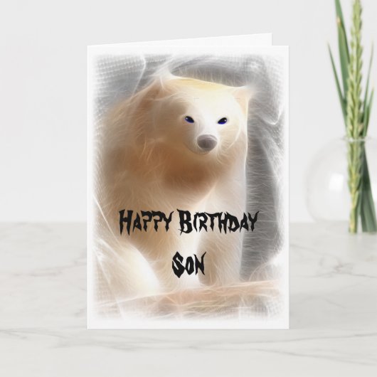 Ijsbeer, de Gelukkige Zoon van de Verjaardag Kaart (Voorkant)