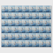 Ijsbeer drijvend op een ijsschots cadeaupapier (Vlak)
