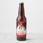 IJsbeer drinkende bier Rood waszegel Monogram Etiket (Voorkant)