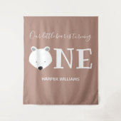 IJsbeer Eén Schattig Dier Eerste Verjaardag Wandkleed (Voorkant)