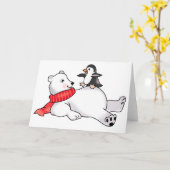 IJsbeer en Pinguïn Kaart (Gele Bloem)