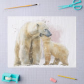 IJsbeer en welp aquarel Tissuepapier (Craft)
