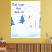 IJsbeer en Welp Arctische Natuur Canvasprint Canvas Afdruk (Insitu (Woonkamer))