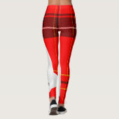 Ijsbeer en witte wolf rode geruite sjaal leggings (Achterkant)