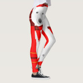 Ijsbeer en witte wolf rode geruite sjaal leggings (Rechts)