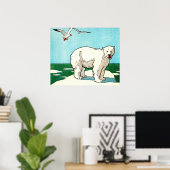 ijsbeer en zeemeeuwen poster (Thuiskantoor)