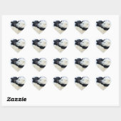 Ijsbeer en zwarte beer knuffelen hart sticker (Vel)